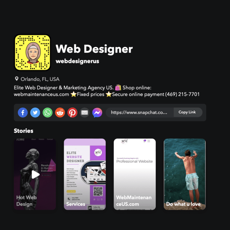 web designer orlando snapchat